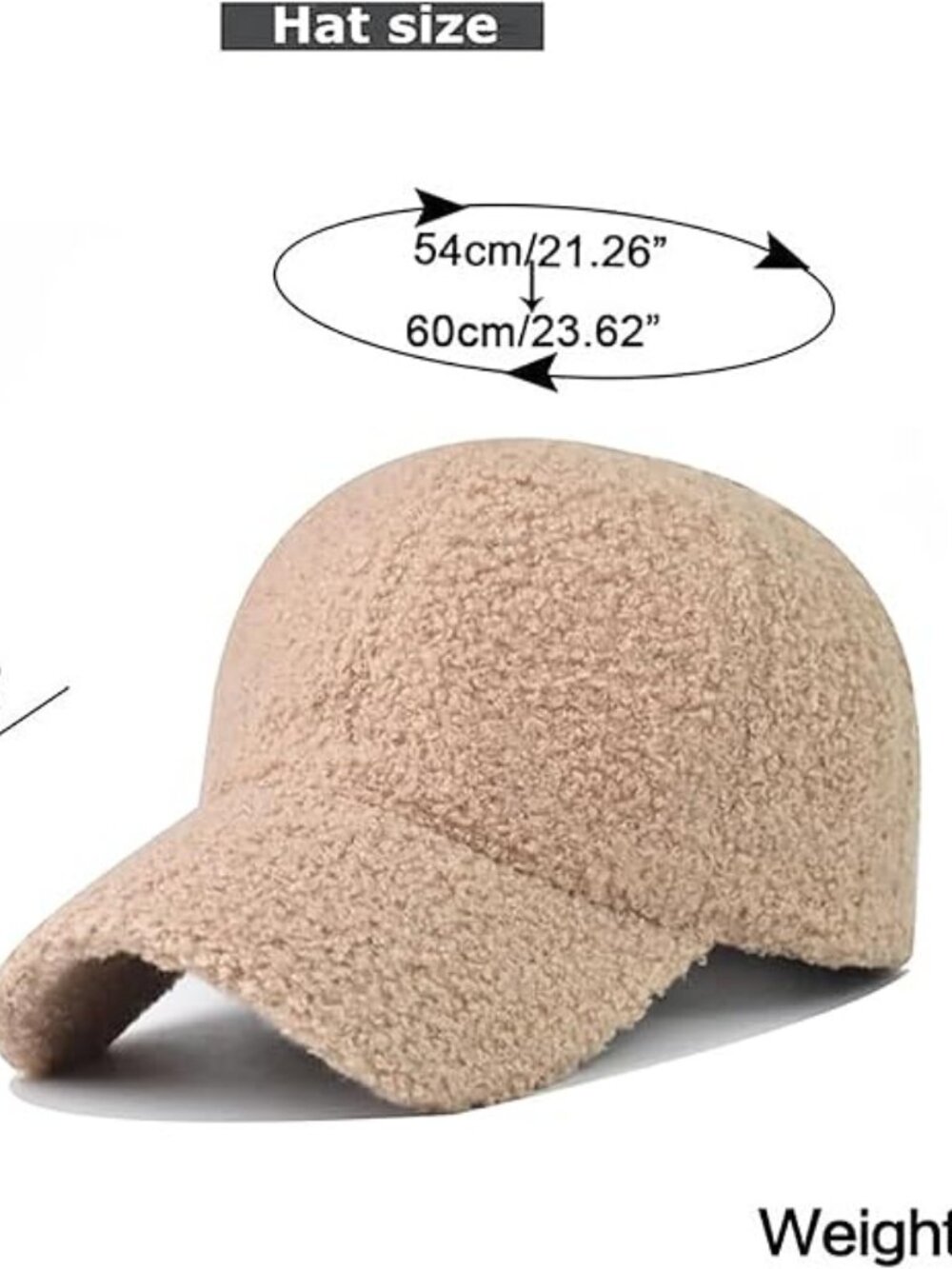 Winter Baseball Cap for Women Lamb Wool Solid Color Warm Baseball Cap for Outdoo